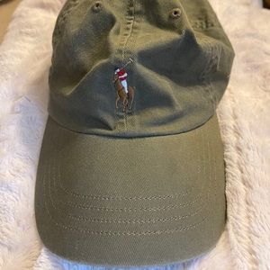 Adult olive green Ralph Lauren Polo hat, one size